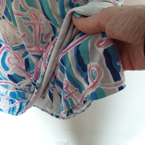 Lilly Pulitzer Rebel Skim Blue Short Sleeve Skort Romper - Picture 6 of 12